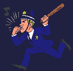 Policjant z gwizdkiem